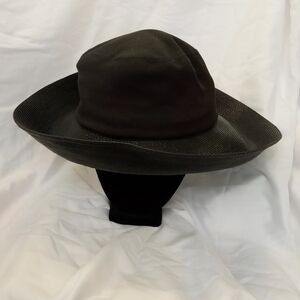 Patricia Underwood Black Wide-Brim Hat